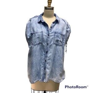 Rock & Republic acid wash button front shirt Size Large